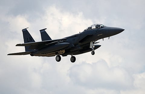 A US Air Force (USAF) F-15E Eagle fighter jet. File photo taken on June 15, 2020.