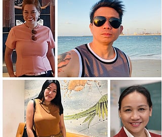Clockwise from top left: Renelin Abenoja, Ryan Andres, Jovelyn Galasinao, and Cristy Tan