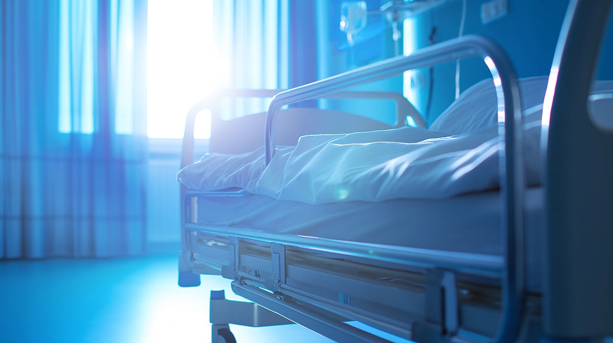 Empty hospital bed