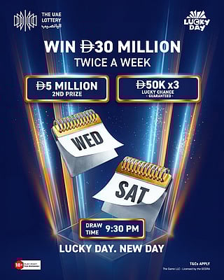 Get a chance to win the grand prize of Dh30 million twice a week