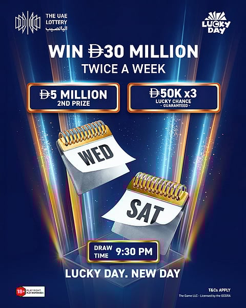 Get a chance to win the grand prize of Dh30 million twice a week