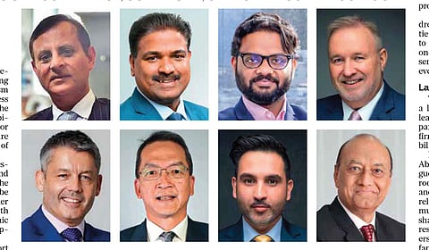 Clockwise from top left: Bharat Bhatia, Abdul Jebbar, Lijo John, Matt Myers, Paras
Shahdadpuri, Madhav Dhar, Boyd Chongphaisal and Ricky Mullins.