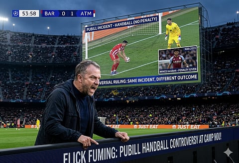 The pubill handball incident is a major talking point after Barca's loss against Atletico