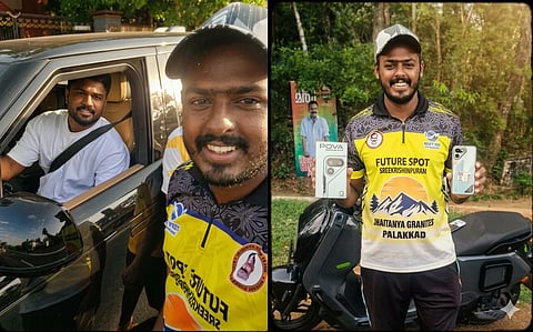 Sanju Samson gifting a phone to a fan