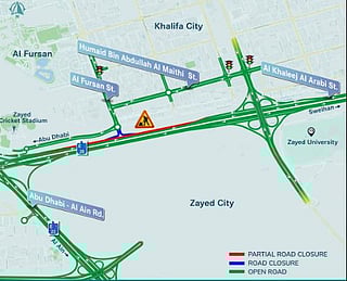 Abu Dhabi announces partial road closures on Al Fursan and E20