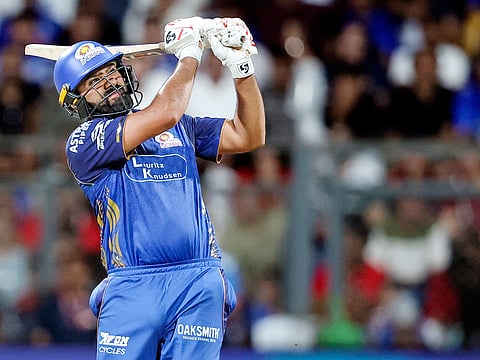 Mumbai Indians' Rohit Sharma plays a shot during the Indian Premier League 2026 match against Royal Challengers Bengaluru at Wankhede Stadium, in Mumbai on Sunday.