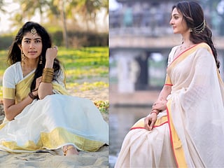 A fresh take on Vishu style, inspired by the understated glamour of South Indian celebrity wardrobes