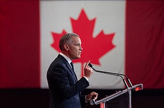 Canada's Prime Minister Mark Carney speaks at the Liberal national convention in Montreal, Saturday, April 11, 2026.