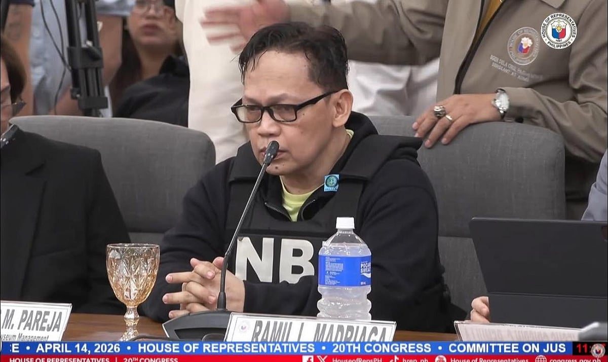 Ramil Madriaga, alleged bagman of the Dutertes, appeared before the Philippine House of Representatives on Tuesday to give his testimony.
