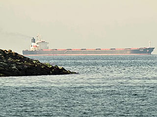 A cargo ship in the Strait of Hormuz.