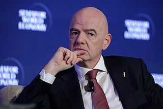 FIFA President Gianni Infantino speaks at the Semafor World Economy 2026 summit on April 15, 2026 in Washington, DC. 