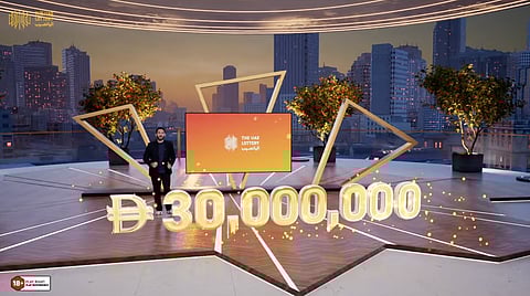 UAE Lottery show host Chadi Khalaf during Lucky Day Draw No. 260415