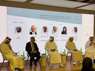 From left to right: Jamal Al Mulla, Patrick Chalhoub, Abdullah Humaid Al Ameri, Ahmed Taleb Al Shamsi, and Saeed Al Eter