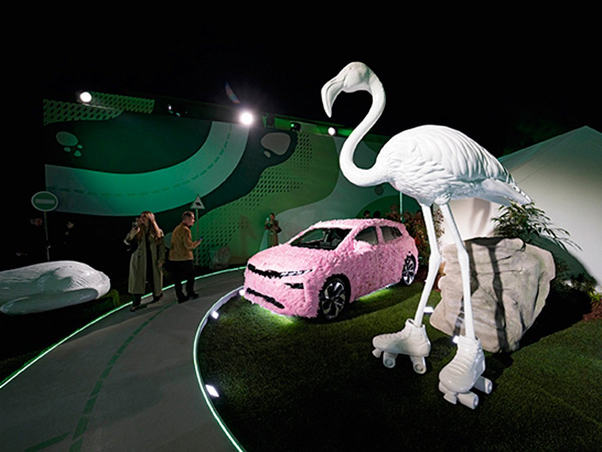 Škoda’s stand at Milan Design Week 2025 displayed the brand’s collaboration with the italian artist and designer Marcantonio
