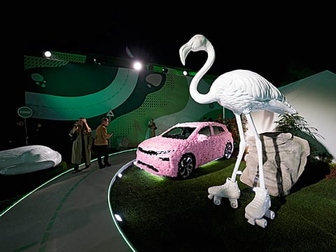 Škoda’s stand at Milan Design Week 2025 displayed the brand’s collaboration with the italian artist and designer Marcantonio