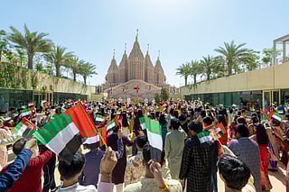 More than 1,000 people were joined by Emirati officials at the ceremony on Sunday.