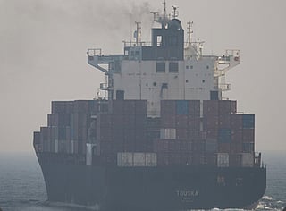 Tousla, the Iranian-flagged cargo vessel attempting to sail toward an Iranian port, April 19. Guided-missile destroyer USS Spruance (DDG 111) intercepted M/V Touska as it transited the north Arabian Sea at 17 knots en route to Bandar Abbas, Iran. American forces issued multiple warnings and informed the vessel it was in violation of the US blockade.