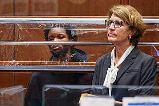 US singer D4vd is seen during his arraignment at Clara Shortridge Foltz Criminal Justice Center in Los Angeles, on April 20, 2026.