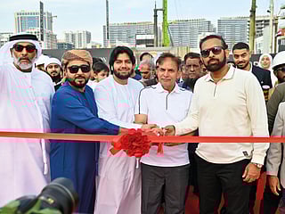Seen at the ribbon-cutting ceremony, from right to left: Nazim Shabandri, Director and CEO, AG Properties LLC; Ahsan Ullah Muhammad Qadri, Owner and Director, AUM 99 Home Real Estate Developments LLC; Abdul Rahman Waseer, Managing Director, AUM 99 Home Real Estate Developments LLC; and Ahmed Sattar, Executive Director, AUM 99 Real Estate