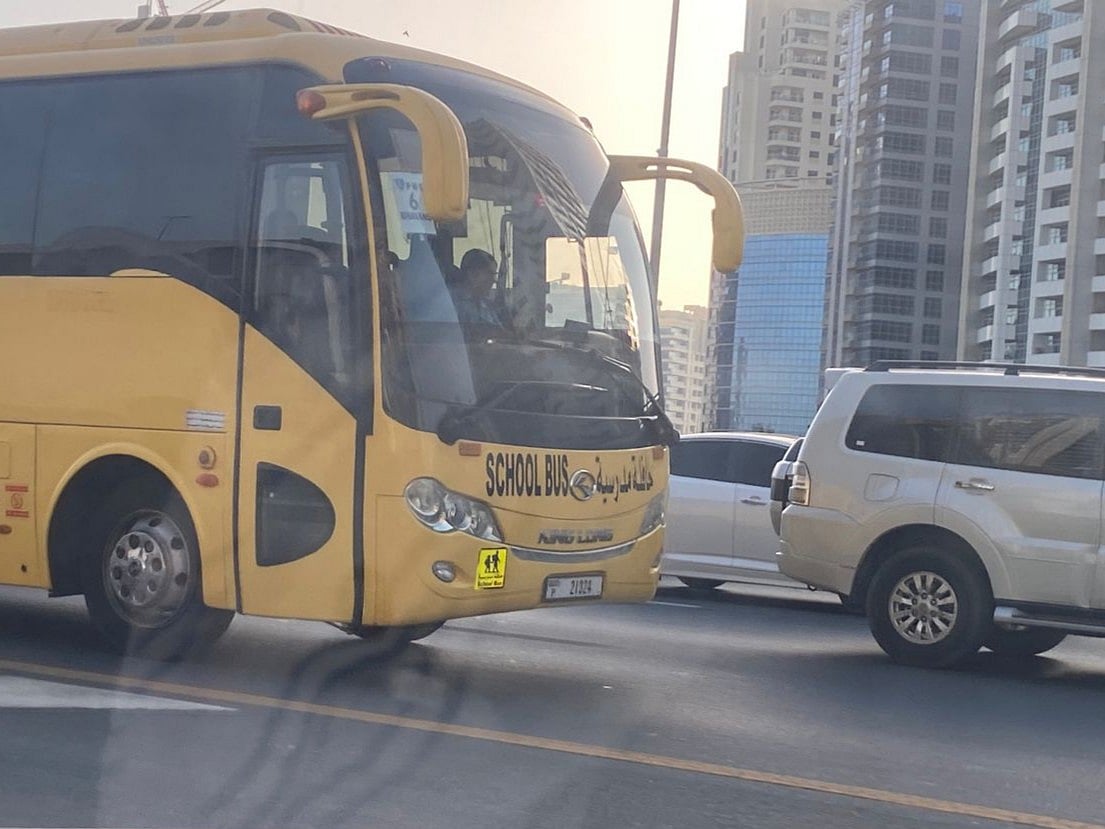 UAE school buses are back on roads with students returning to classrooms on Monday.