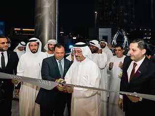 Mohammed Adib Hijazi receives the first Real Estate Achievement Medal from Ahmed Al-Salman and Salah Al-Din Al-Badri