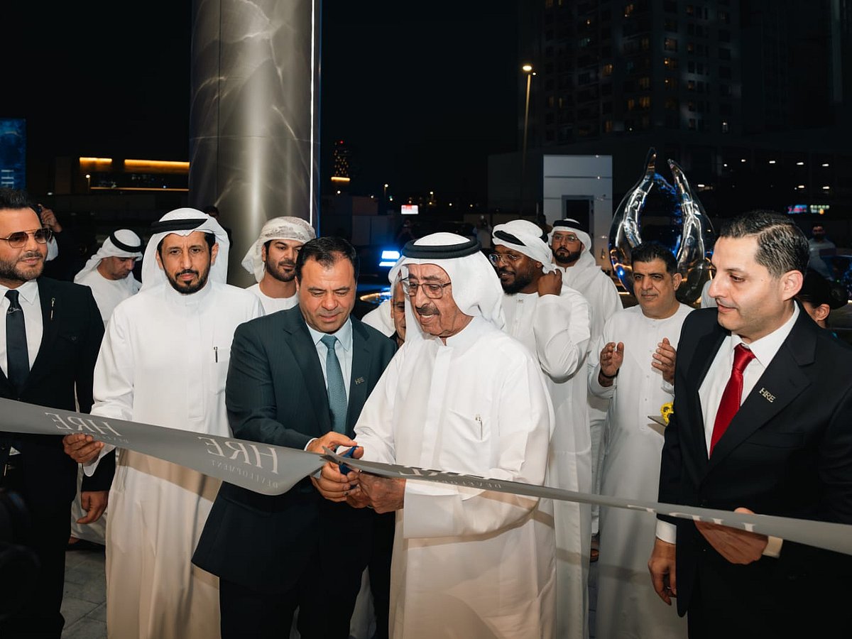 Mohammed Adib Hijazi receives the first Real Estate Achievement Medal from Ahmed Al-Salman and Salah Al-Din Al-Badri