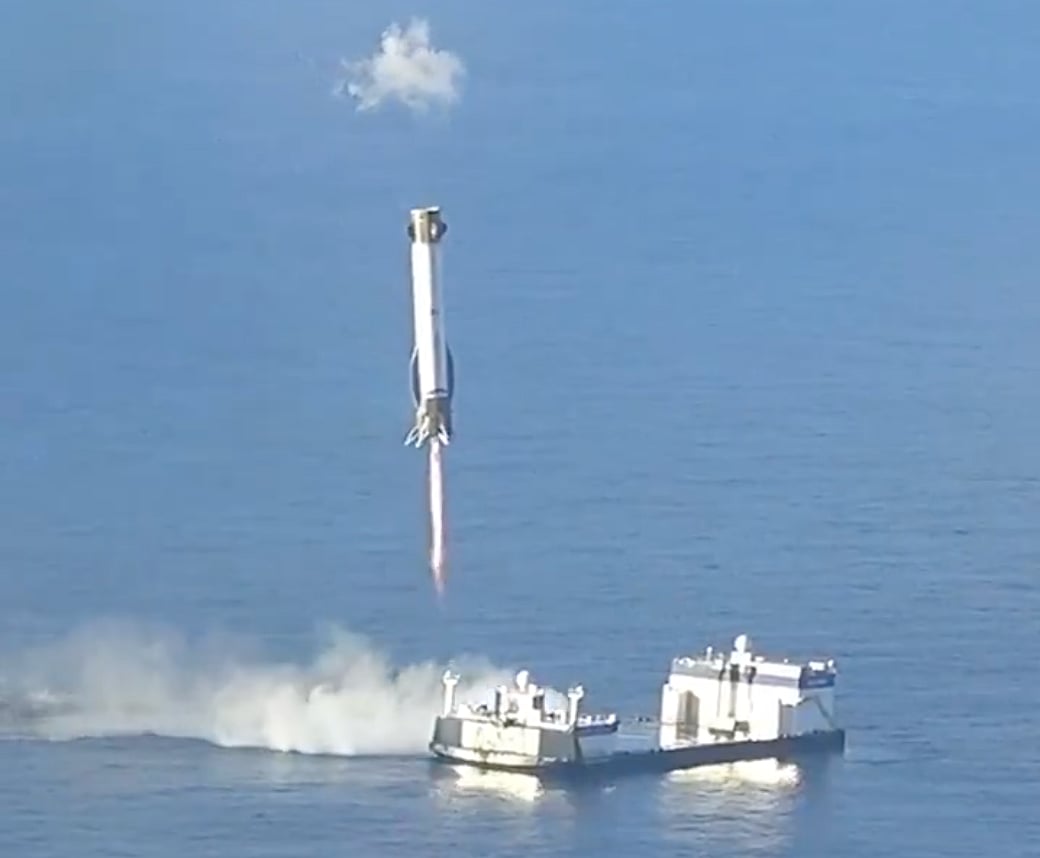 Rocket launch company Blue Origin has made a successful landing of its booster rocket on a floating drone ship, but placed a customer’s satellite in the wrong orbit, prompting US regulators to mandate an investigation.