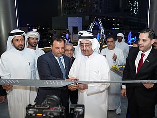 From left: Hussein Ibrahim, Vice Chairman and Administrative Manager at HRE Development, Mohamed Adib Hijazi, Chairman at HRE Development, and Sheikh Hasher Bin Maktoum Bin Juma Al Maktoum, Chairman of Dubai Media Incorporated, at the handover ceremony