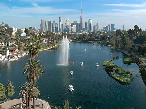 An aerial view of Dubai Urban Masterplan 2040.