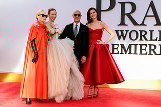 US actress Meryl Streep, British actress Emily Blunt, US actor Stanley Tucci and US actress Anne Hathaway attend the world premiere of "The Devil Wears Prada 2" at Lincoln Center in New York City, on April 20, 2026.