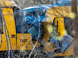 Two trains that collided between the towns of Hillerod and Kagerup, north of Copenhagen.