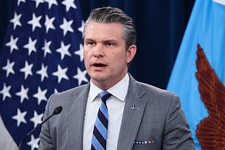 US Defence Secretary Pete Hegseth speaks during a press briefing at the Pentagon on April 24, 2026 in Arlington, Virginia.