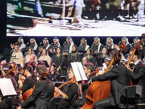 The words at the heart of the piece rendered by the UAE National Orchestra were not only performed but also translated, allowing audiences from different backgrounds to connect with them.