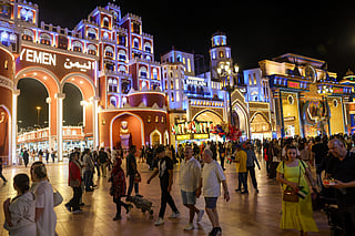 Visitors throng the Global Village on the first weekend of reopening after a pause. Photo: Virendra Saklani/Gulf News