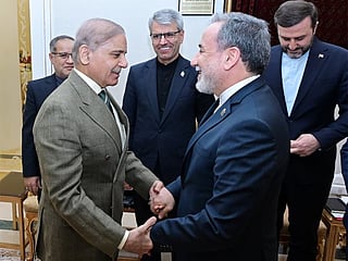 Pakistan Prime Minister Shehbaz Sharif (left) held a high-level meeting with Iranian Foreign Minister Abbas Araghchi in Islamabad on Saturday.