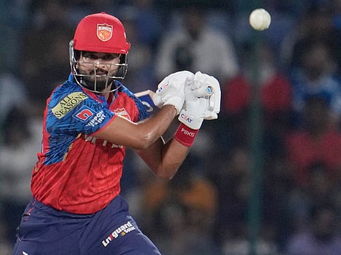 Punjab Kings' captain Shreyas Iyer plays a shot during the IPL 2026 match against Delhi Capitals in New Delhi, on Saturday, April 25, 2026.