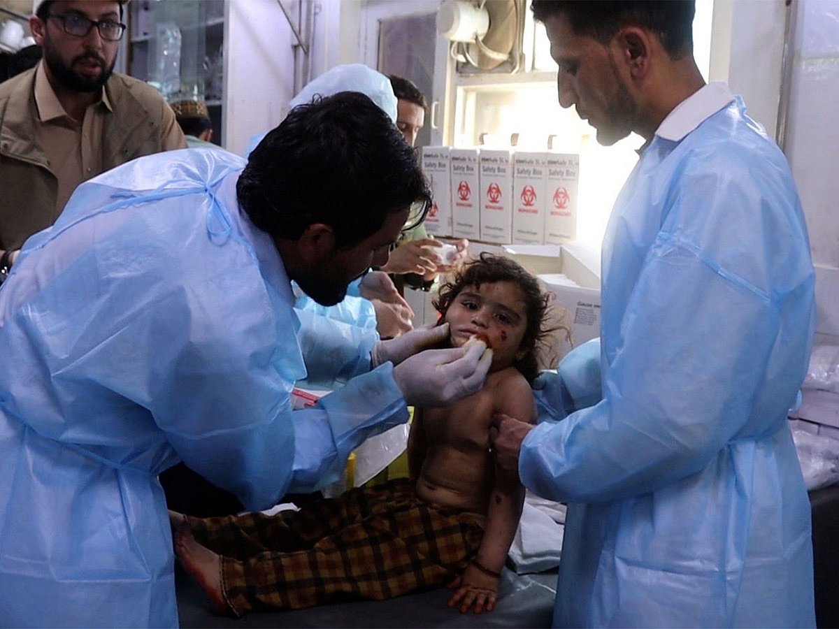 Injured being treat after Pakistani strike in Afghanistan (Photo/X/@FitratHamd)