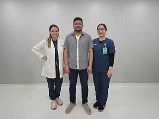 Dr Jessica Schwarts Pumar (left), Specialist ENT and Sleep Surgeon at American Hospital Dubai, with the patient and her team