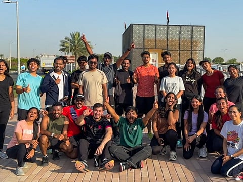 Mridul Manoj(fifth from top left), began a running club eight weeks ago. 