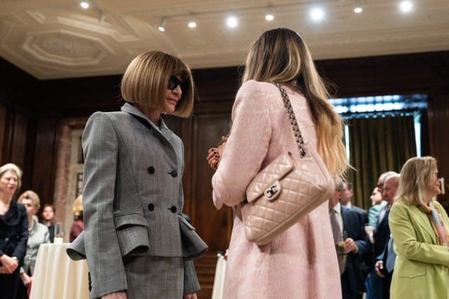 Anna Wintour and Sarah Jessica Parker attend a literacy event at the New York Public Library during a state visit by King Charles III and Queen Camilla on April 29, 2026 in New York City.