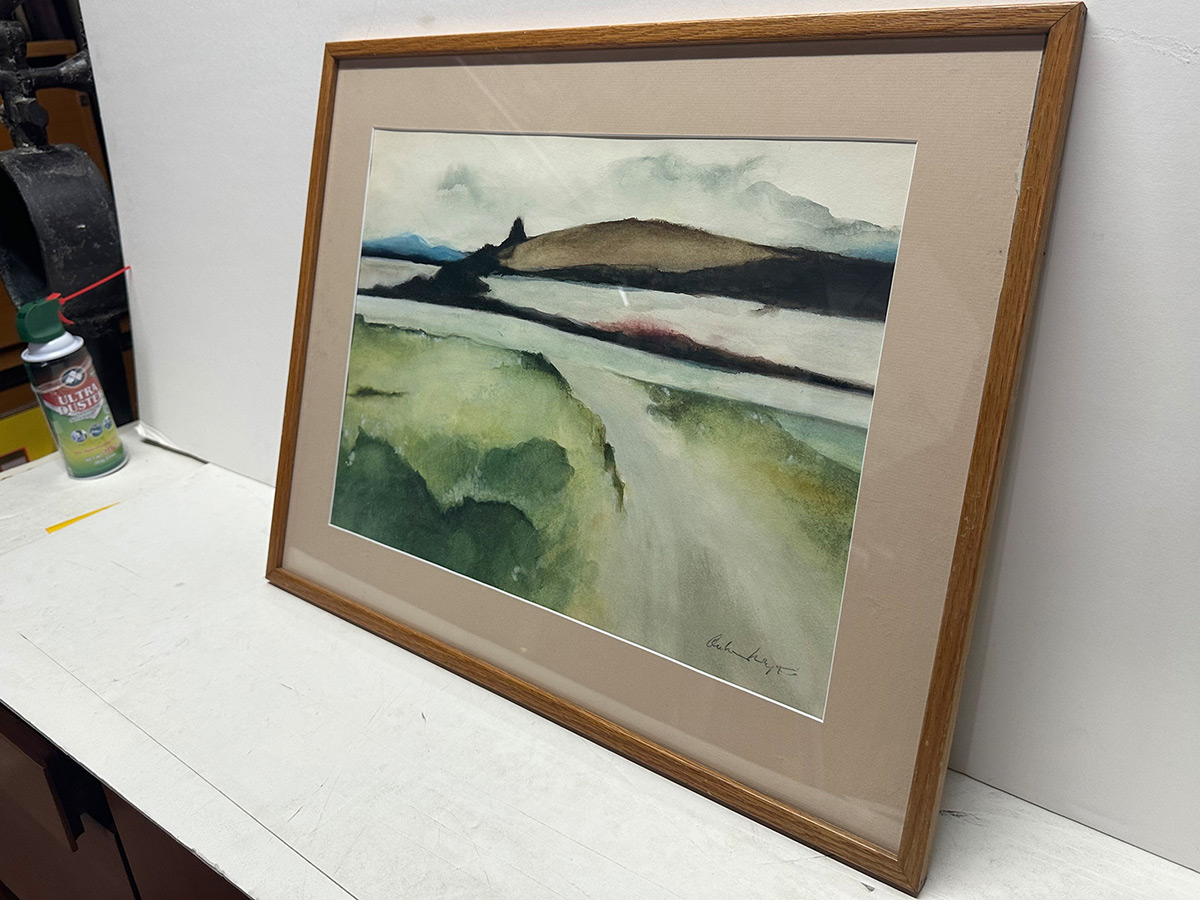 A painting, purportedly by Andrew Wyeth, left by Karolina Bankowska is seen at RoGallery in New York, Tuesday, April 28, 2026. 