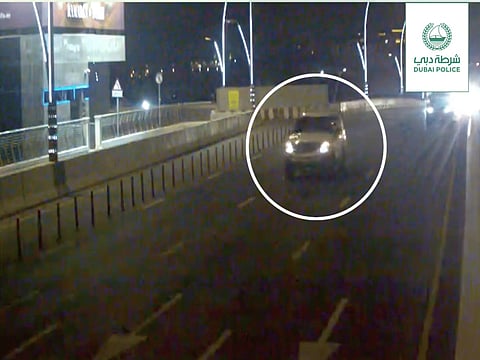 Police shared a video of the incident, with the car moving at speed before crossing the junction against the signal without plate number, endangering other road users.