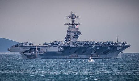 The move leaves two US aircraft carriers in the region -- the USS Abraham Lincoln and USS George H.W. Bush.