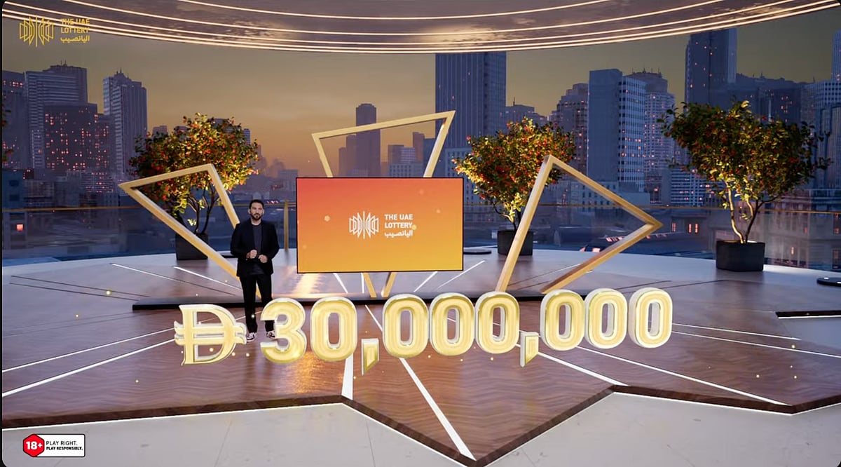 UAE Lottery show host Chadi Khalaf during Lucky Day Draw No. 260502
