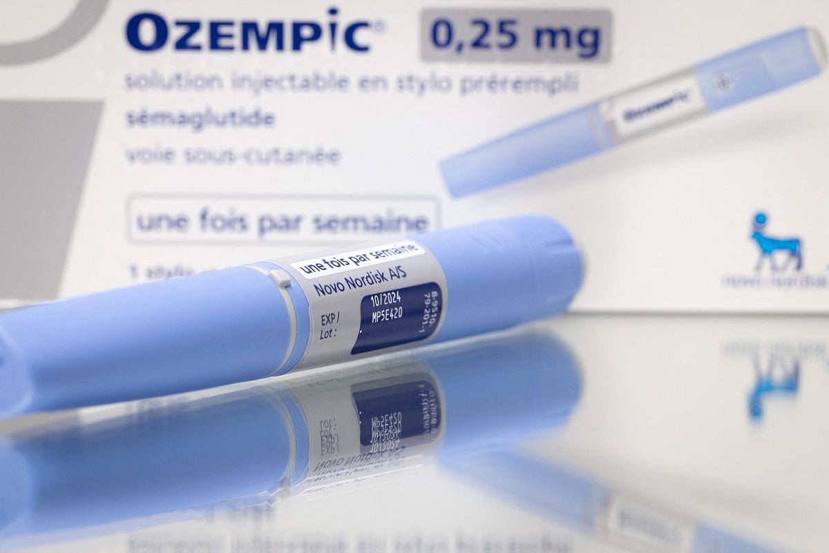 The anti-diabetic medication "Ozempic" (semaglutide), one of two flagship treatments made by Danish pharmaceutical company "Novo Nordisk". This photograph was taken on February 23, 2023, in Paris.
