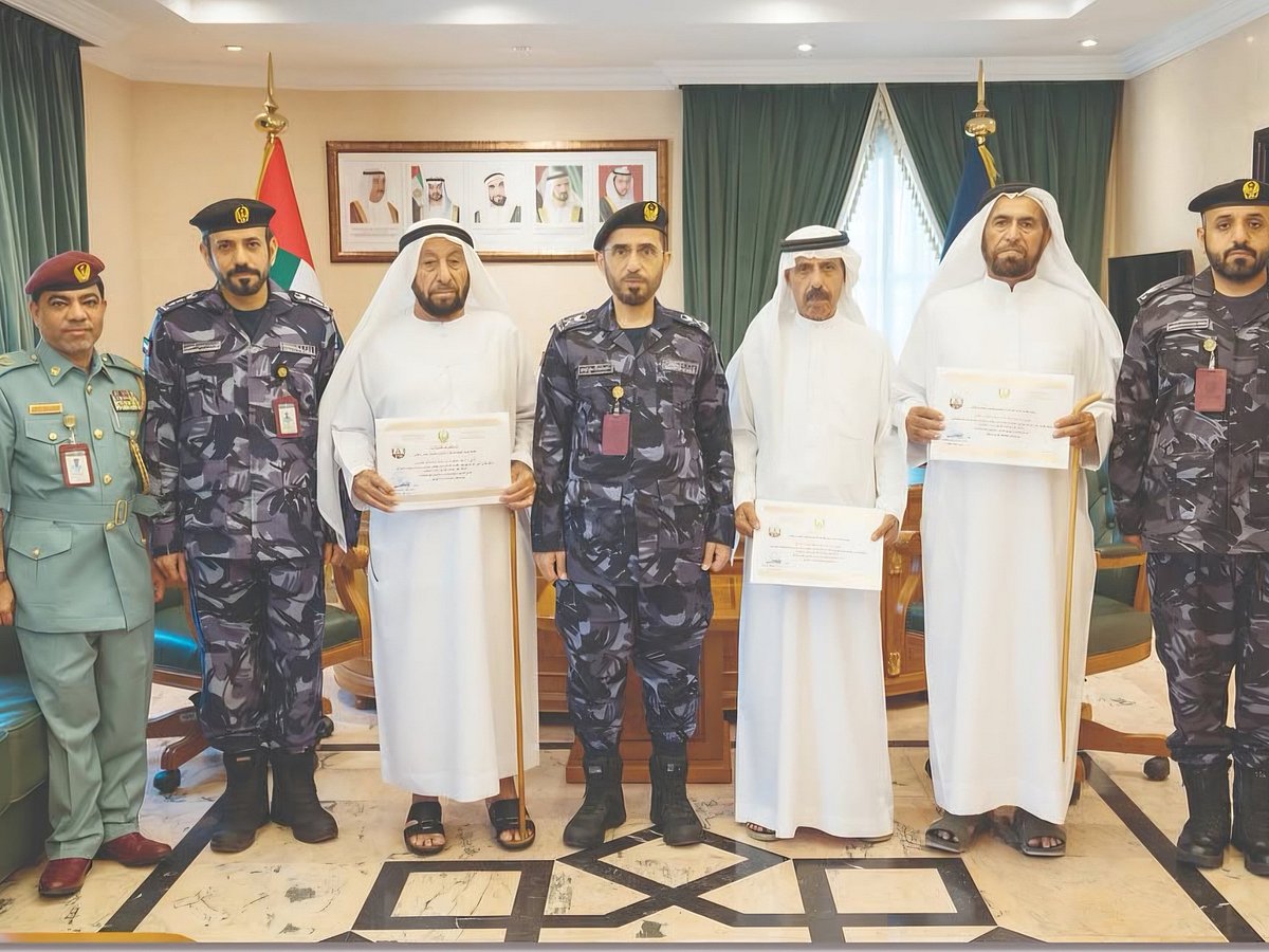 Drivers honoured by Umm Al Quwain Police after 50 years of safe driving experience.