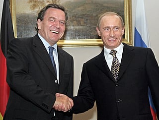 File photo: Gerhard Schroeder with Vladimir Putin
