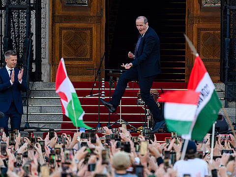 Hungary’s dancing minister steals spotlight again at PM inauguration