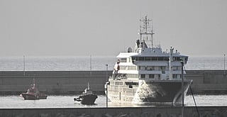 A view of MV Hondius, where the hantavirus outbreak was reported.  South Africa traceed 97 contacts linked to cruise ship hantavirus cases. The origin of the outbreak is still "unknown".