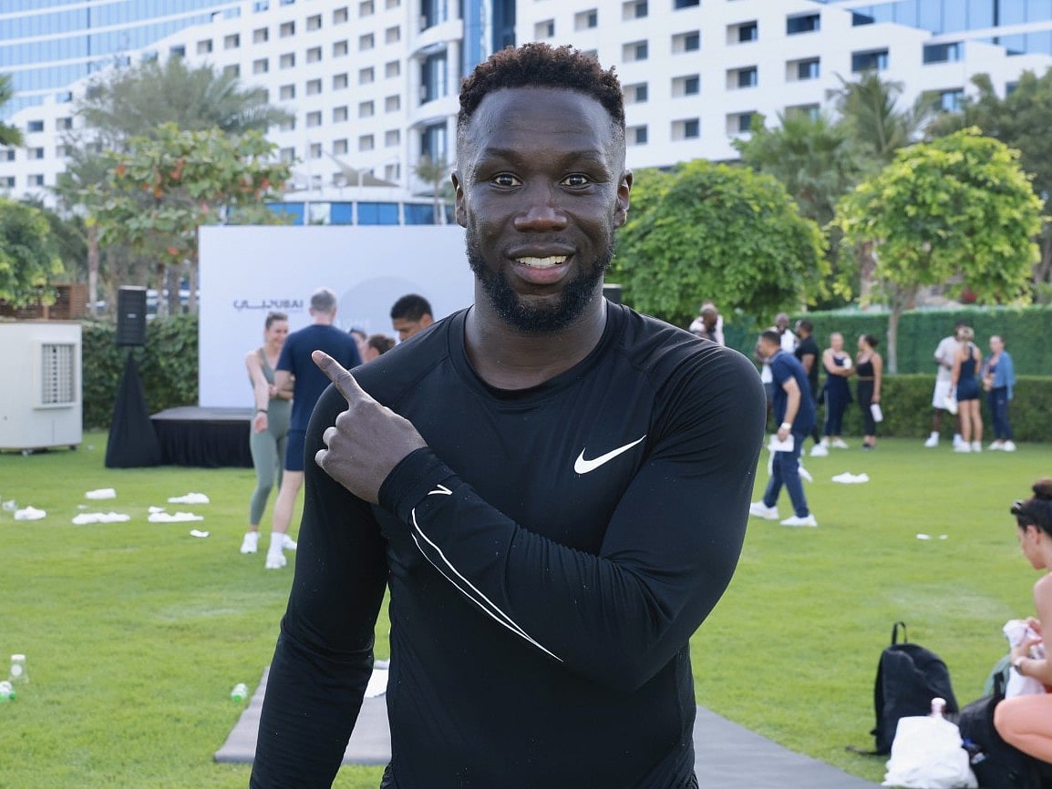Bacary Sagna attended Rio and Kate Ferdinand's One Body Co coummunity fitness event